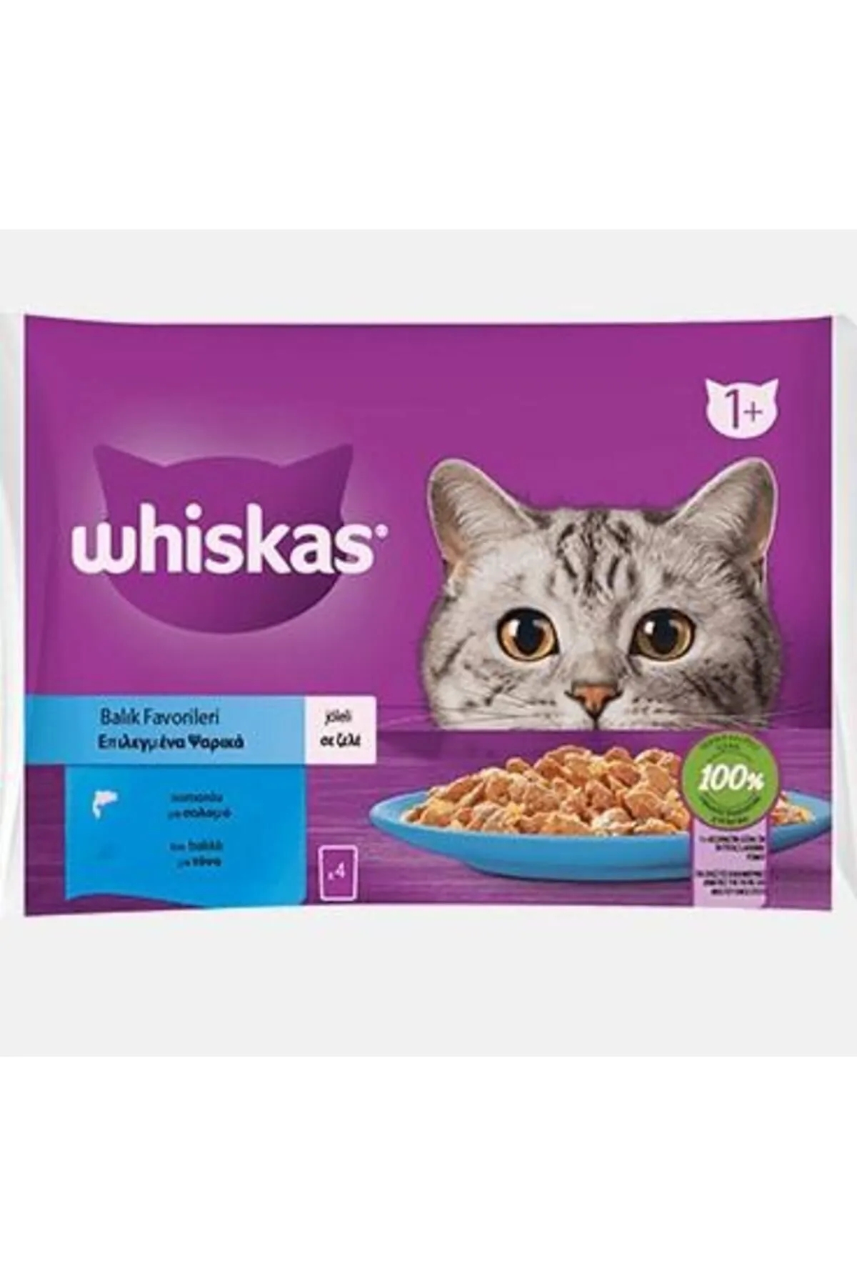 Whiskas Balık Favorileri Yaş Kedi Maması 4’lü 85 gr X 13 Pk (52 Ad )