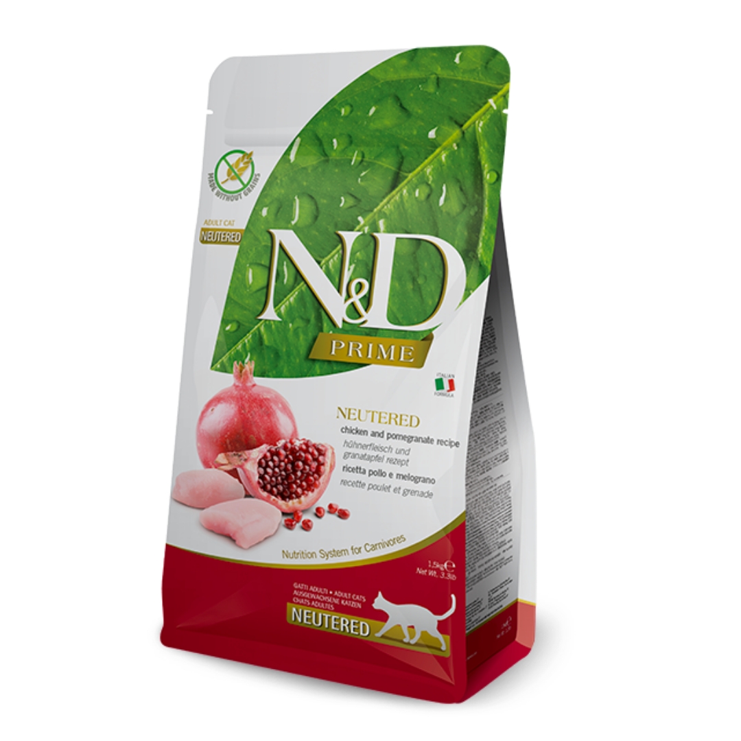 N&D Prime Tahılsız Tavuklu ve Narlı 1.5 kg Yetişkin Kedi Maması