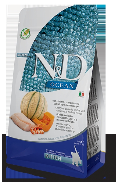 N&D Ocean Morina Balkabağı Karides ve Kavun 1.5 kg Yavru Kedi Maması