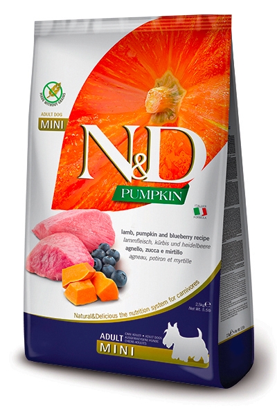 N&D Pumpkin Kuzu Etli Balkabaklı ve Yaban Mersinli 7 kg Küçük Irk Yetişkin Köpek Maması