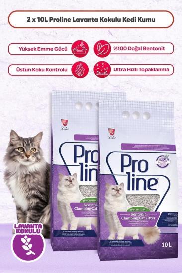 Proline Lavanta Kokulu Kedi Kumu 2x10 Lt 