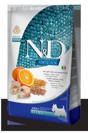 N&D Ocean Düşük Tahıllı Morina Balıklı ve Portakallı 7 kg Küçük Irk Yetişkin Köpek Maması