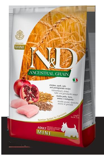 N&D Ancestral Grain Düşük Tahıllı Tavuklu ve Narlı 7 kg Küçük Irk Yetişkin Köpek Maması