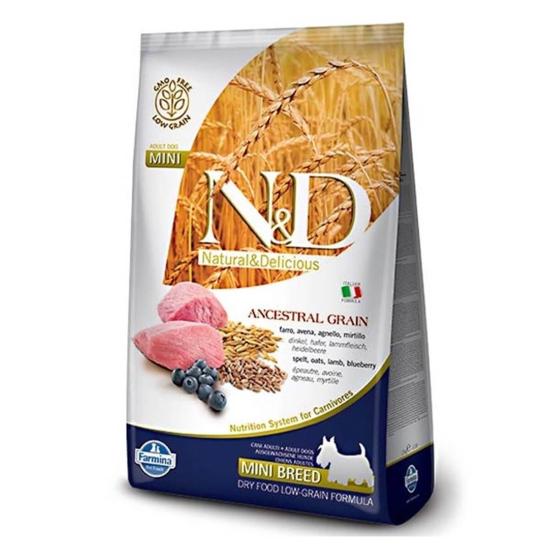 N&D Ancestral Grain Düşük Tahıllı Kuzu Etli ve Yaban Mersinli 7 kg Küçük Irk Yavru Köpek Maması