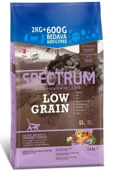 Spectrum Low Grain Somonlu ve Hamsili 2.6 kg Kısırlaştırılmış Yetişkin Kedi Maması