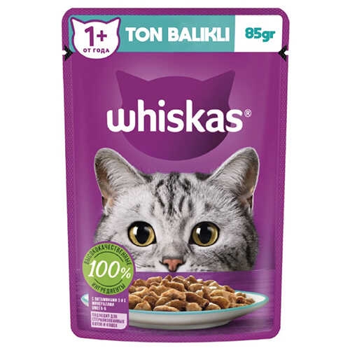 Whiskas Ton Balıklı 85 gr 28’li Yetişkin Kedi Yaş Maması